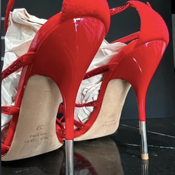 Guiseppe Zanotti Red Sequin Heels - Picture 5 of 8